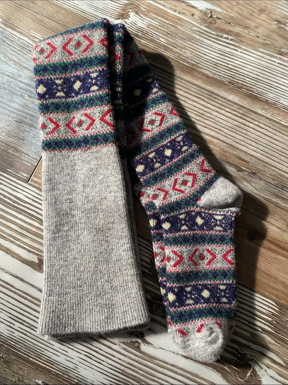 🦋Rare Vintage🦋Free People🦋Fair Isle Thigh High Socks